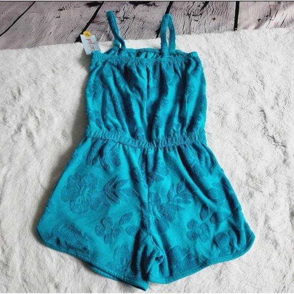Cat & Jack Girls' Loop Terry Romper (medium) 3KIDV-AV - Picture 3 of 4